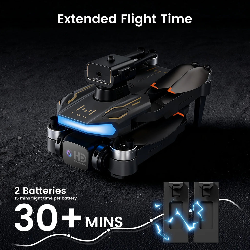 Must-Have 4K HD FPV Foldable Drone with Brushless Motor, Altitude Hold, Headless Mode & 2 Batteries — Perfect Gift for Adults and Kids