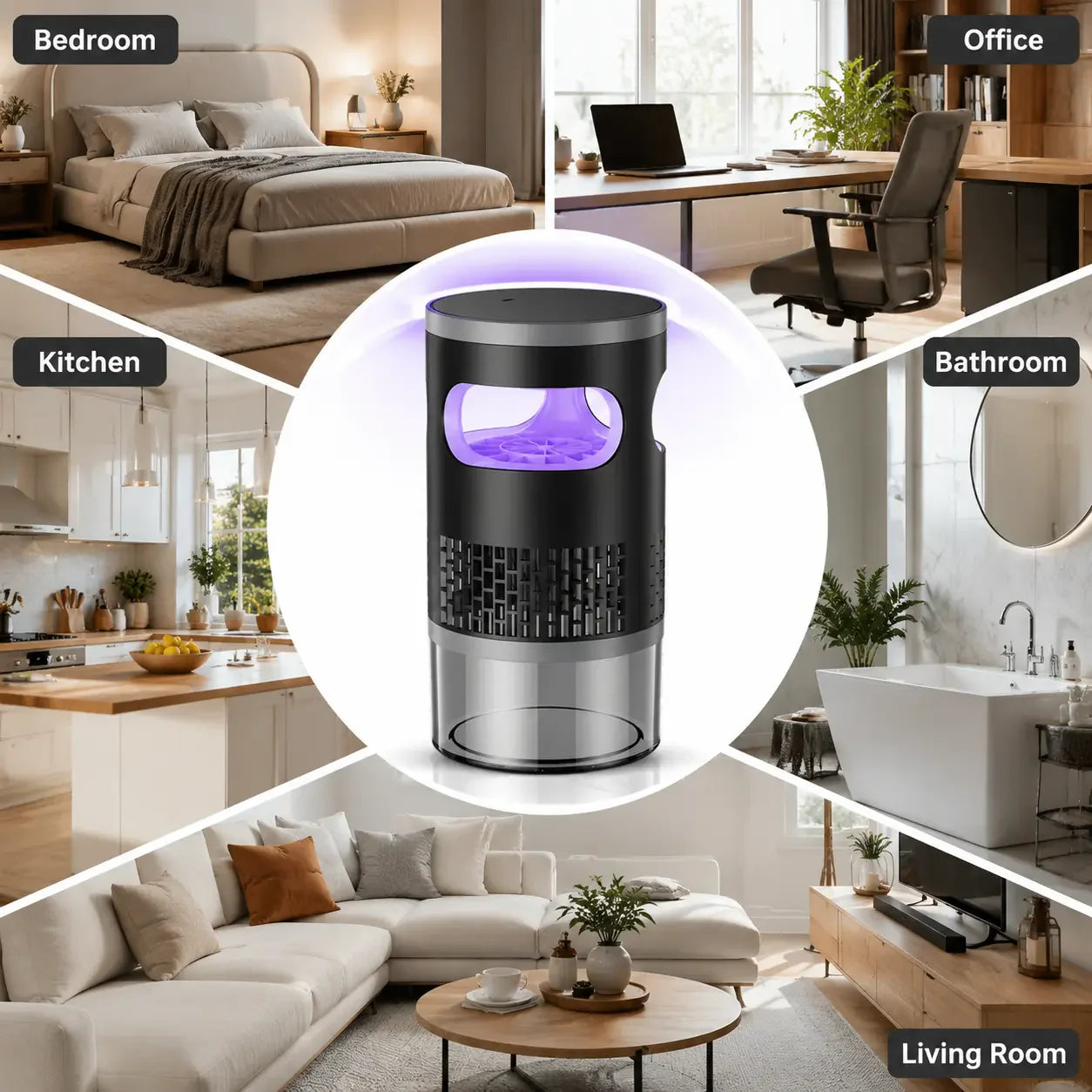 Beat Summer Bugs with an Indoor UV Insect Trap – Quiet Suction Catcher for Mosquitoes, Gnats, Fruit Flies & Moths