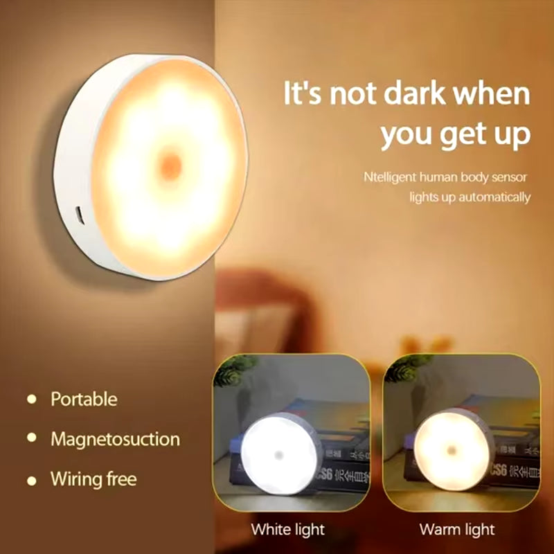 Wireless Motion-Sensor Night Light — USB Rechargeable for Any Dark Space