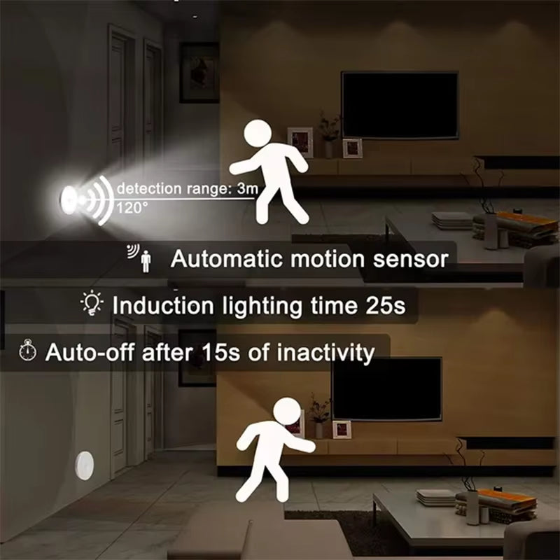 Wireless Motion-Sensor Night Light — USB Rechargeable for Any Dark Space