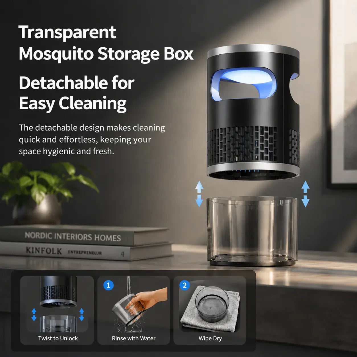 Beat Summer Bugs with an Indoor UV Insect Trap – Quiet Suction Catcher for Mosquitoes, Gnats, Fruit Flies & Moths
