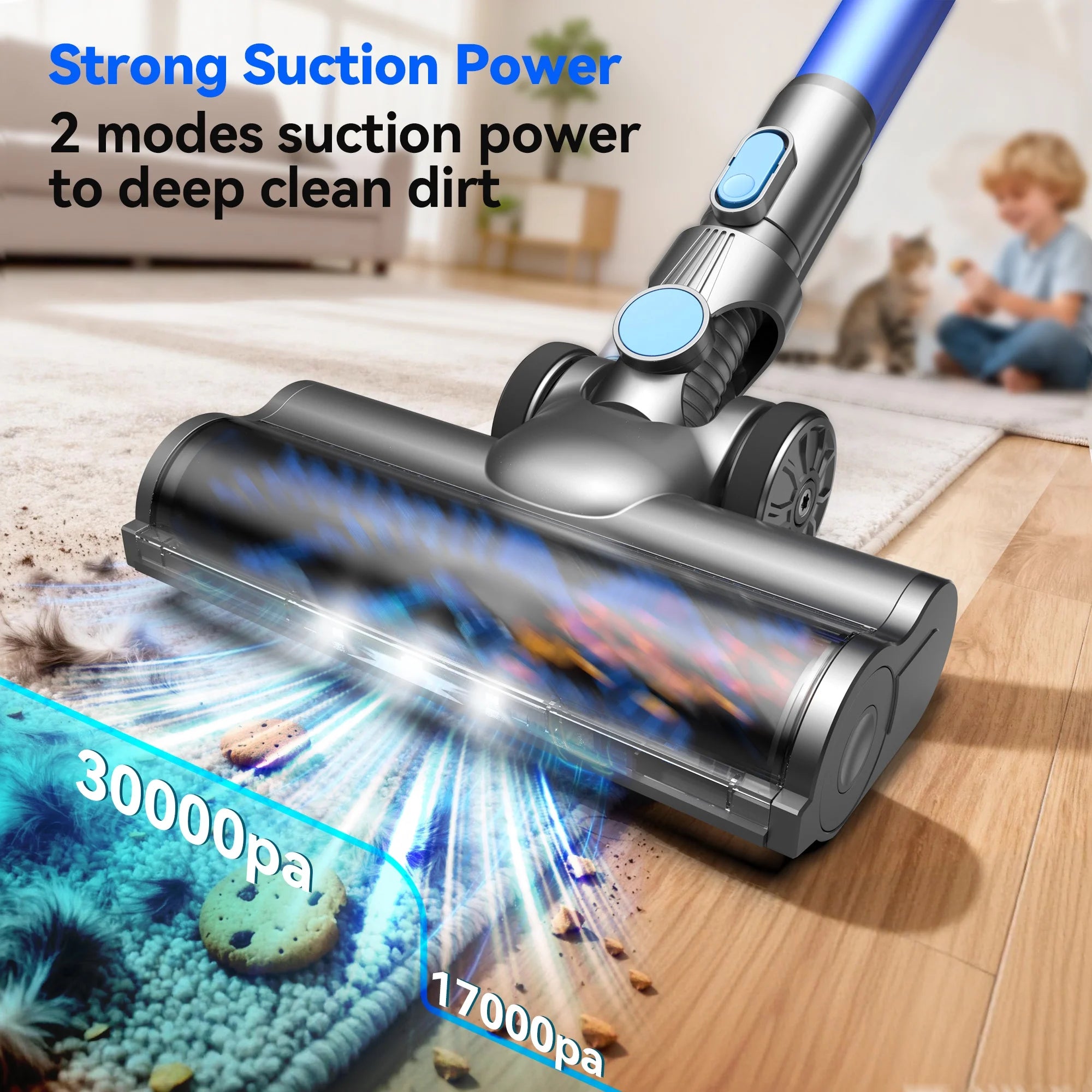 Devoac Cordless Vacuum Cleaner — Powerful 6-in-1 Cleaning Without the Premium Price | 27KPa Suction, 60-Min Runtime & Lightweight Design for Pet Hair, Carpet & Floors