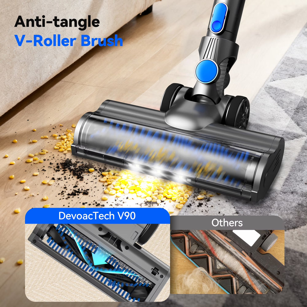 Devoac Cordless Vacuum Cleaner — Powerful 6-in-1 Cleaning Without the Premium Price | 27KPa Suction, 60-Min Runtime & Lightweight Design for Pet Hair, Carpet & Floors