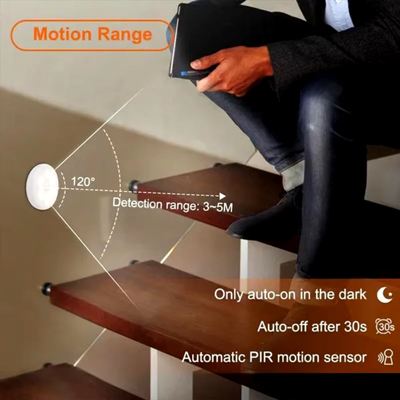Wireless Motion-Sensor Night Light — USB Rechargeable for Any Dark Space